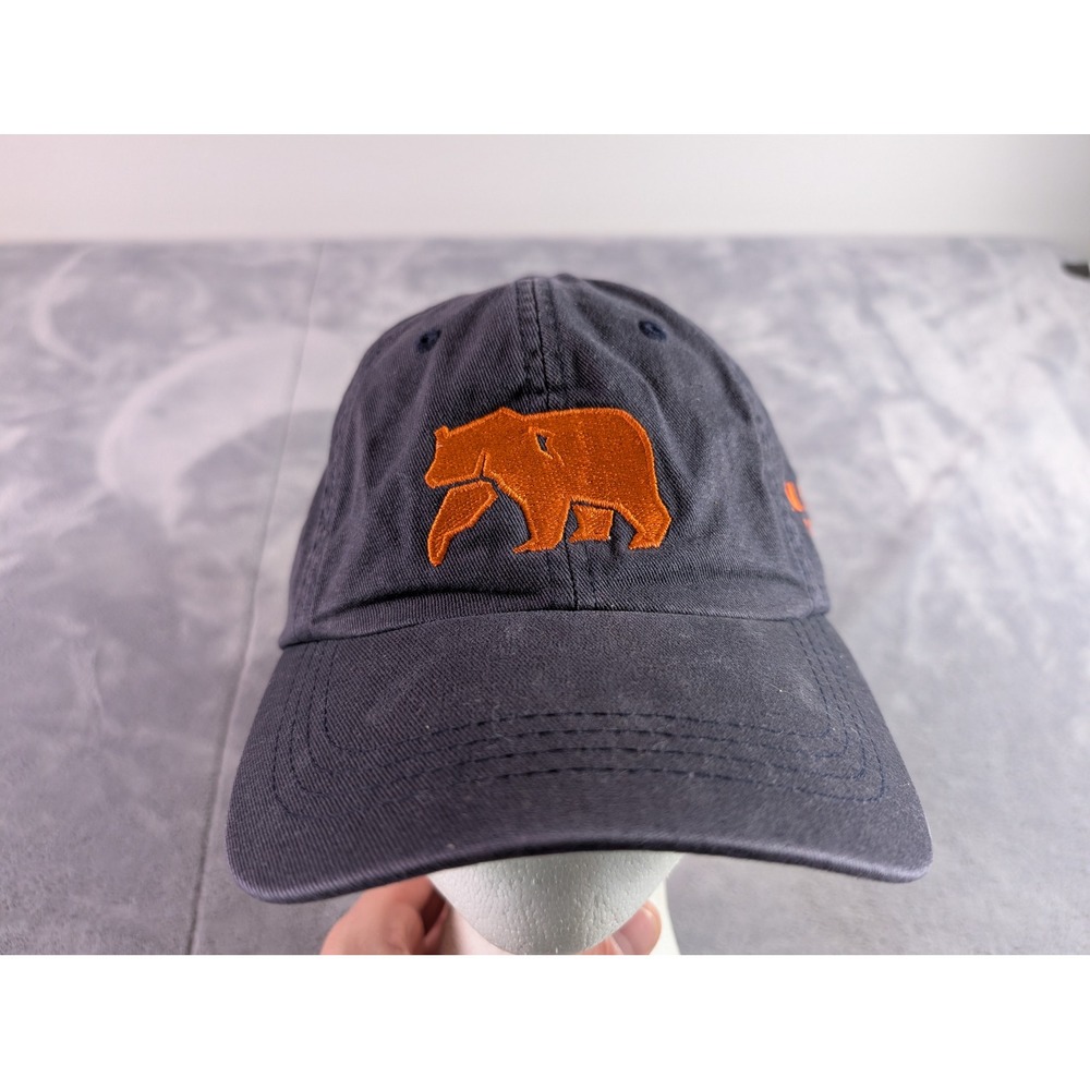 The Normal Brand Mens Navy Blue Orange Bear Logo Baseball Hat Saint Louis Cap